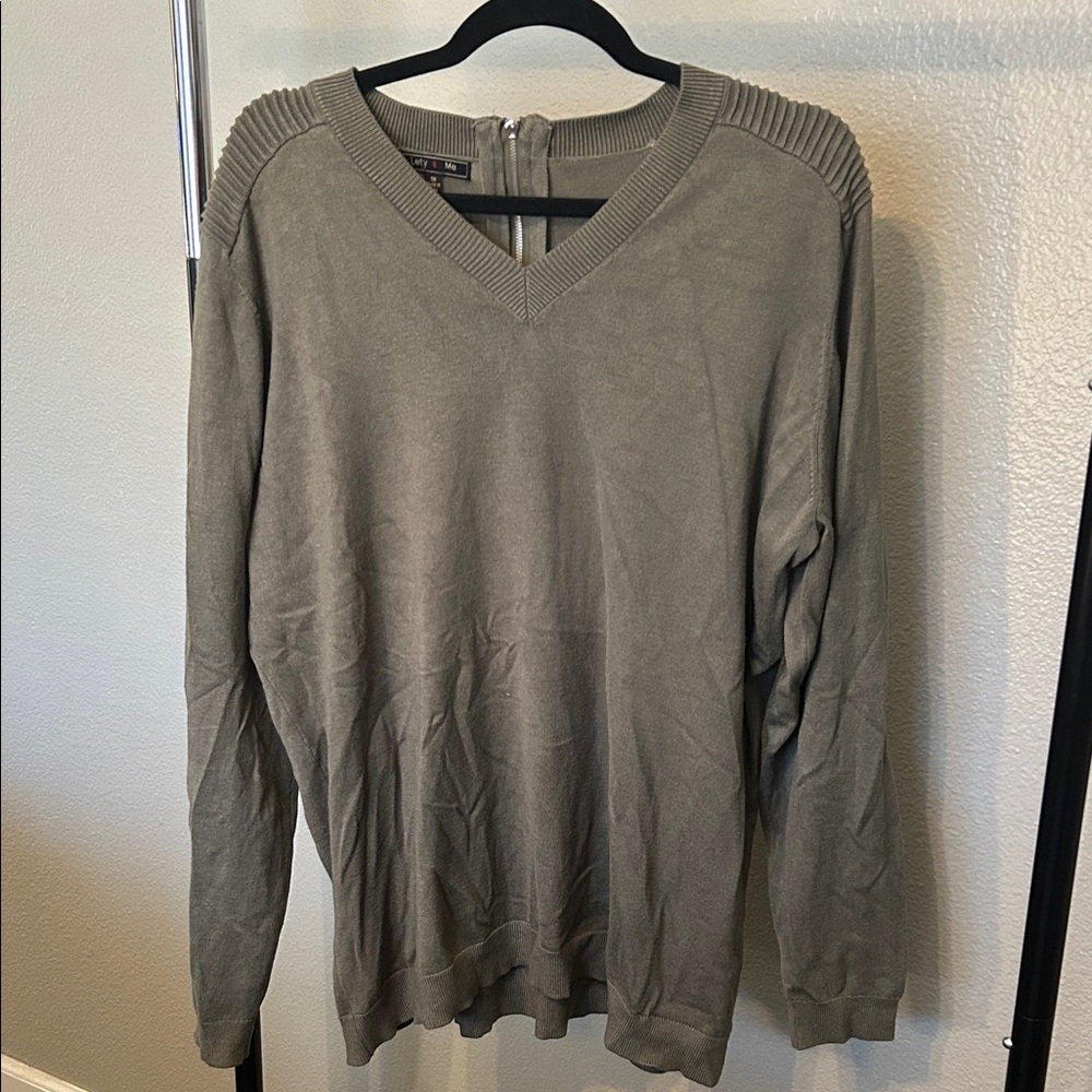 Classic Olive V-Neck Sweater for Women